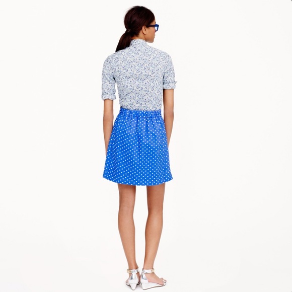 J. Crew Boardwalk Polka Dot Linen Skirt.Size 4 - Picture 6 of 14